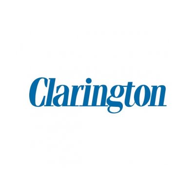 Municipality of Clarington blue text logo